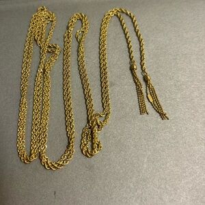 MILOR ITALY 14K YELLOW GOLD ROPE TASSEL tie extra long chain NECKLACE not scrap